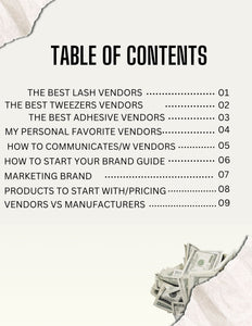 Pro Lash Vendor List (MRR)