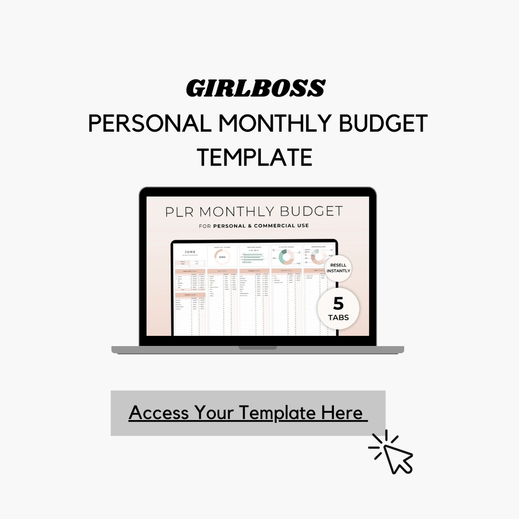 GRLBOSS: Personal Monthly Budget Template